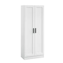 Tall Wooden Storage Cabinet with 2 Doors & Shelves