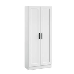 Tall Wooden Storage Cabinet with 2 Doors & Shelves