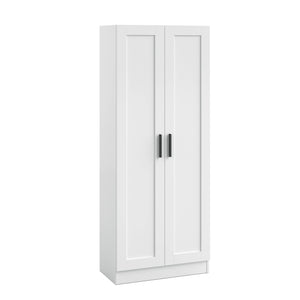 Tall Wooden Storage Cabinet with 2 Doors & Shelves