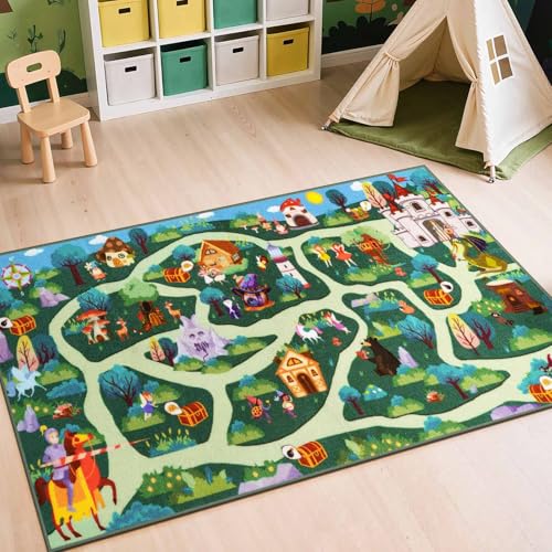 Kids Playroom Rug – Washable Non-Slip Play Carpet