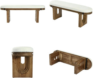 Solid Wood Upholstered Bench 47"