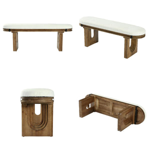 Solid Wood Upholstered Bench 47"