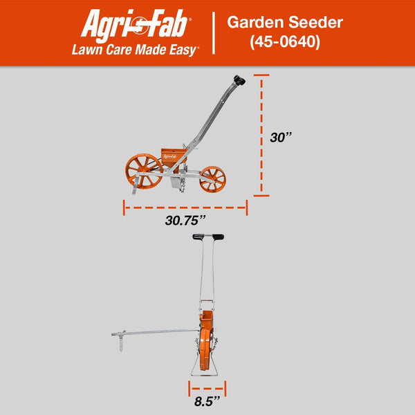 Push Garden Seeder Planter — 7 Seed Plates, 3 lb Hopper, Adjustable Row Marker
