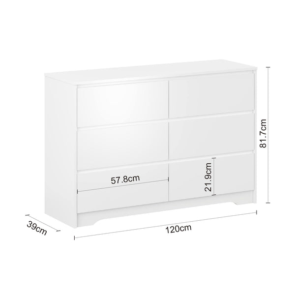 6-Drawer Double Dresser with Deep Storage