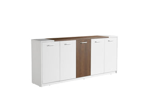 L-Shaped Executive Office Desk Set – 3-Piece with Coffee Table & Storage Cabinet