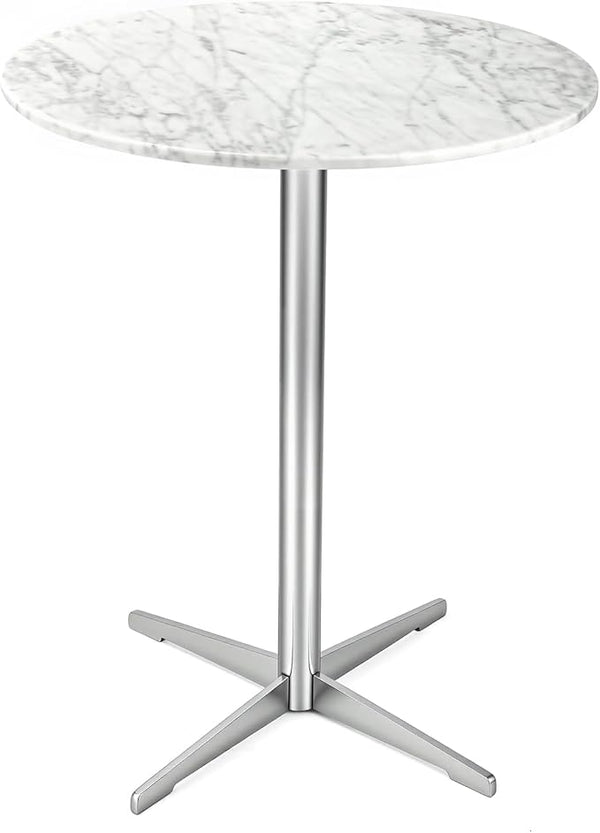 Marble Round End Table with Gold Metal Frame