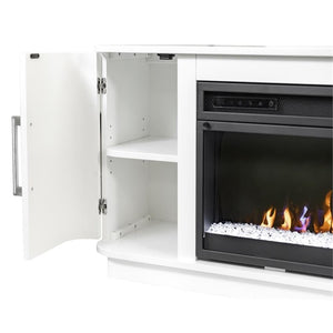 84" Modern Fireplace TV Console with 60" Crystal Insert & Storage