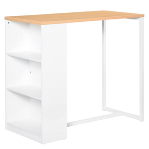 Modern Counter Height Bar Table with 3-Tier Storage Shelves
