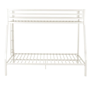 Twin Over Full Metal Bunk Bed with Ladder and Guardrail