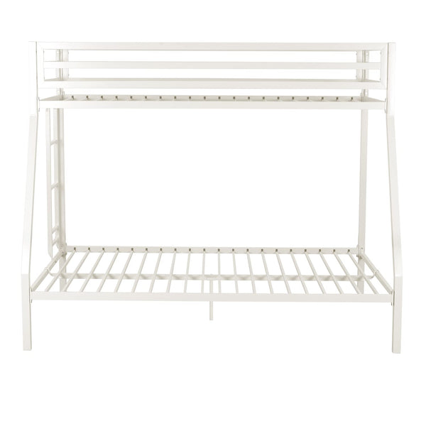 Twin Over Full Metal Bunk Bed with Ladder and Guardrail