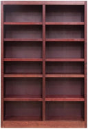 Double Wide Wood Bookcase 84" – 12 Shelves