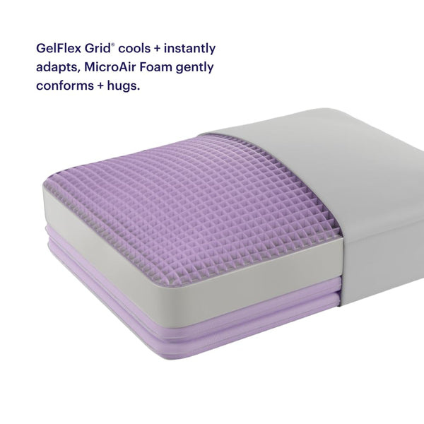 Adjustable Height Cooling Pillow with GelFlex Grid & Foam Layers