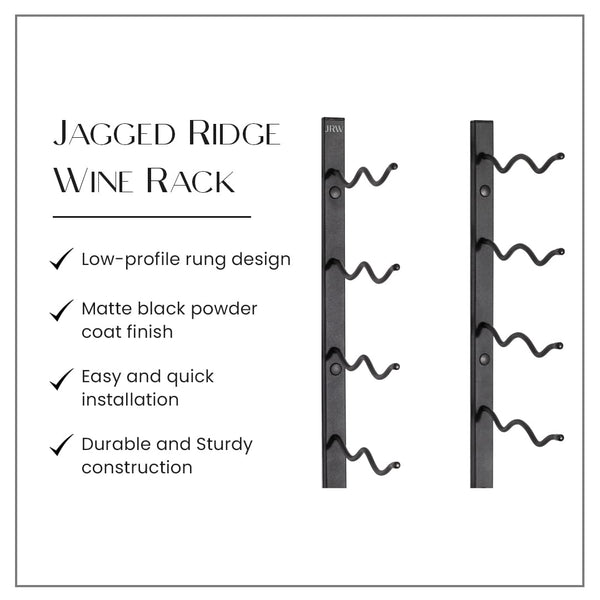 Wall Mounted Metal Wine Rack – 12 or 36 Bottle, Matte Black