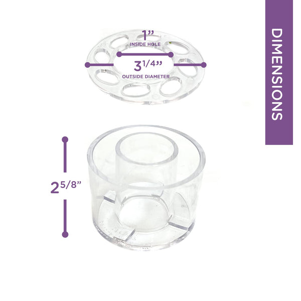 Candle Ring Vases for Taper Candles with Flower Frog Holes