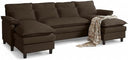 112" U-Shaped Modular Sectional Sofa with Double Chaise