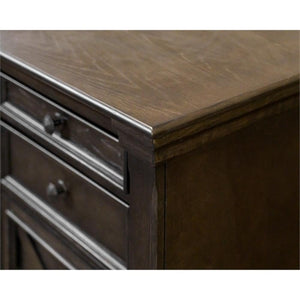 66" Wood Double Pedestal Executive Desk – Dark Brown