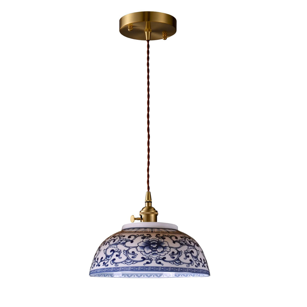 Ceramic Blue & White Porcelain Pendant Light