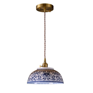 Ceramic Blue & White Porcelain Pendant Light