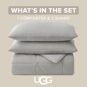 Reversible Comforter Set with Down Alternative Fill & Pillow Shams