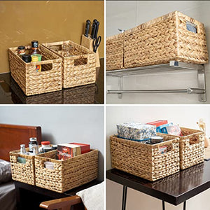 Water Hyacinth Storage Baskets Set of 6
