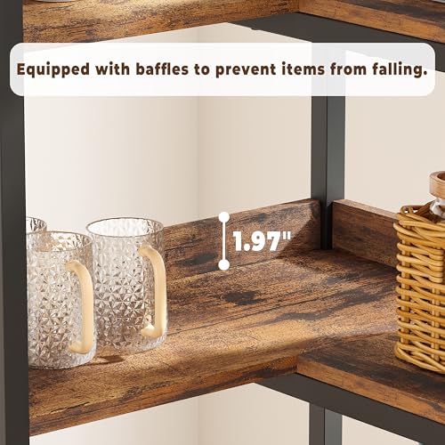 5-Tier Corner Bookshelf with Doors