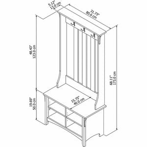 Hall Tree with Shoe Storage Bench and Cubby Organizer
