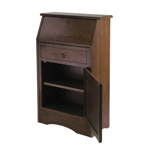 Antique Walnut Secretary Desk with Fold-Down Writing Surface