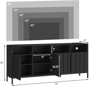 70" Fluted TV Stand with Power Outlet