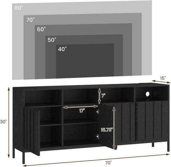70" Fluted TV Stand with Power Outlet