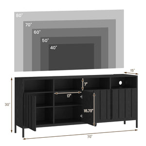 70" Fluted TV Stand with Power Outlet