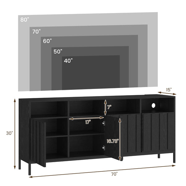 70" Fluted TV Stand with Power Outlet