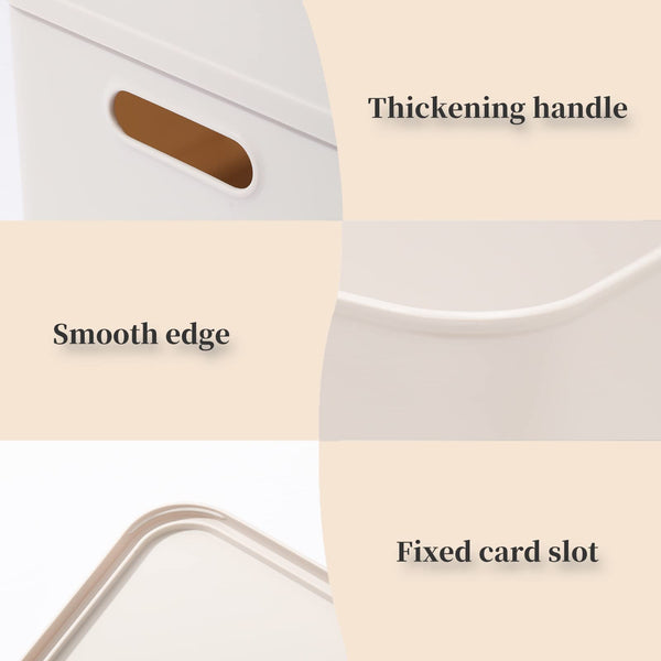 Lidded Plastic Storage Baskets 6-Pack