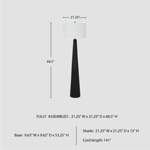 Modern Textured Polyresin Floor Lamp with 3-Way Switch