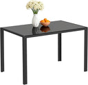 5-Piece Glass Dining Table Set with 4 Upholstered Faux Leather Chairs