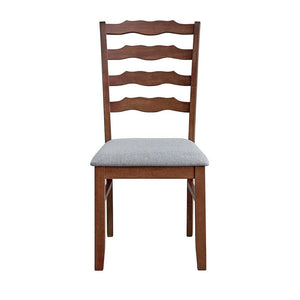Ladder Back Dining Chairs Set of 2 — Solid Wood, Upholstered Seat