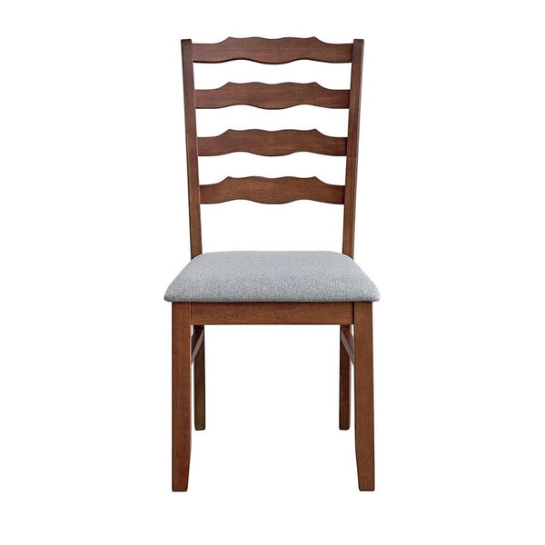 Ladder Back Dining Chairs Set of 2 — Solid Wood, Upholstered Seat