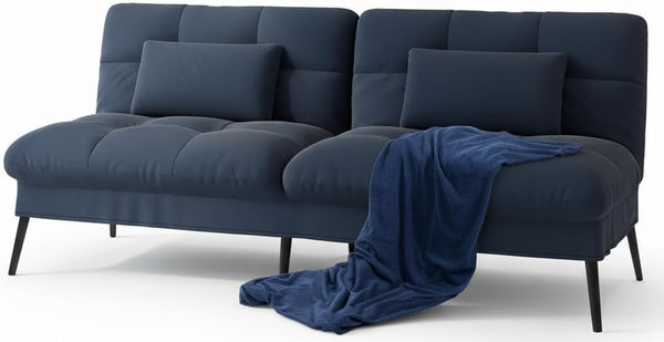 Convertible Futon Sofa Bed with Adjustable Backrest