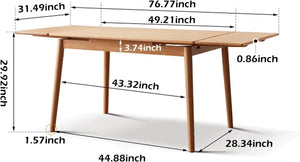 Extendable Solid Oak Dining Table – 49" to 77", Seats 6–10