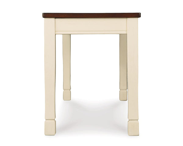 Rectangular Dining Bench – White & Brown