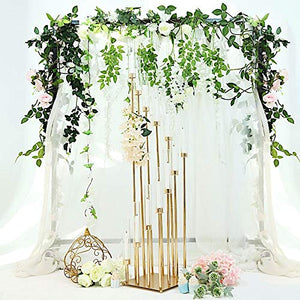 57-Inch Tall Gold Candelabra Candle Holder with Glass Shades