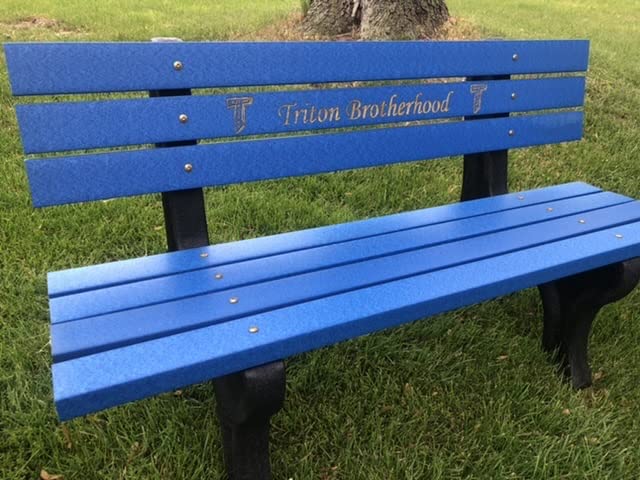 Recycled Plastic Buddy Bench with Friendship Saying – Rainbow
