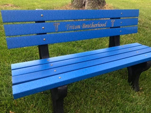 Recycled Plastic Buddy Bench with Friendship Saying – Rainbow