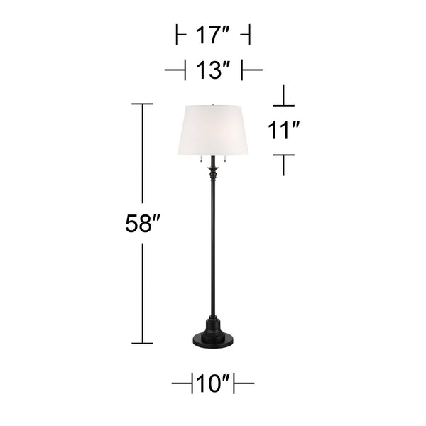 Spenser Traditional 58" Floor Lamp with White Shade