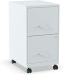2-Drawer Lockable Metal Vertical File Cabinet with Casters
