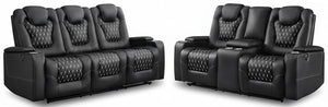Power Reclining Sofa Set with Cup Holders & USB Ports