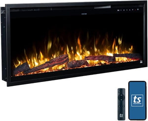 60" Smart Electric Fireplace – Wall Mount & Recessed