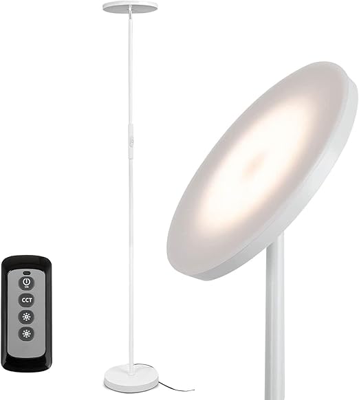 LED Torchiere Floor Lamp with Remote & Foot Switch