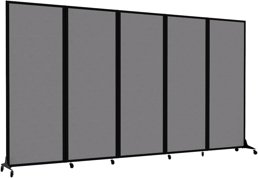 5-Panel Folding Room Divider with Locking Wheels