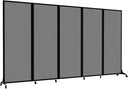 5-Panel Folding Room Divider with Locking Wheels