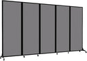 5-Panel Folding Room Divider with Locking Wheels